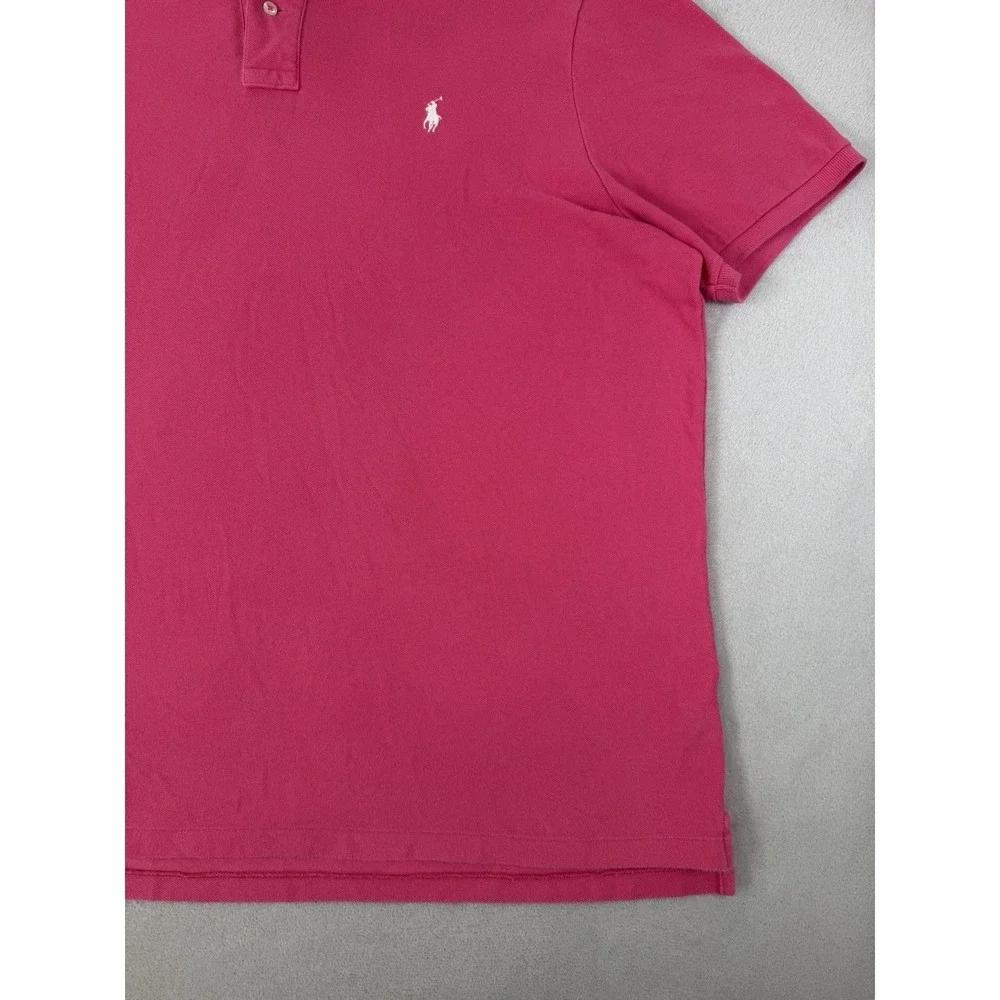 Polo Ralph Lauren Classic Fit Mesh Polo Shirt Hot Pink Men's XXL